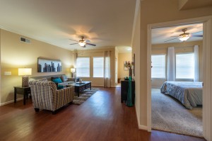 Two Bedroom Apartments for Rent in Katy, TX - Living Room with View of Bedroom 